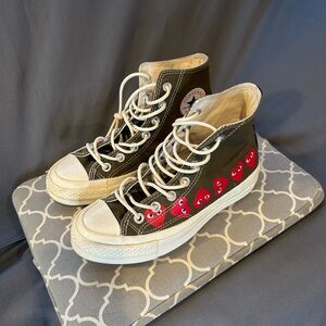 Comme des Garcons PLAY Black and Red High-Top Sneakers